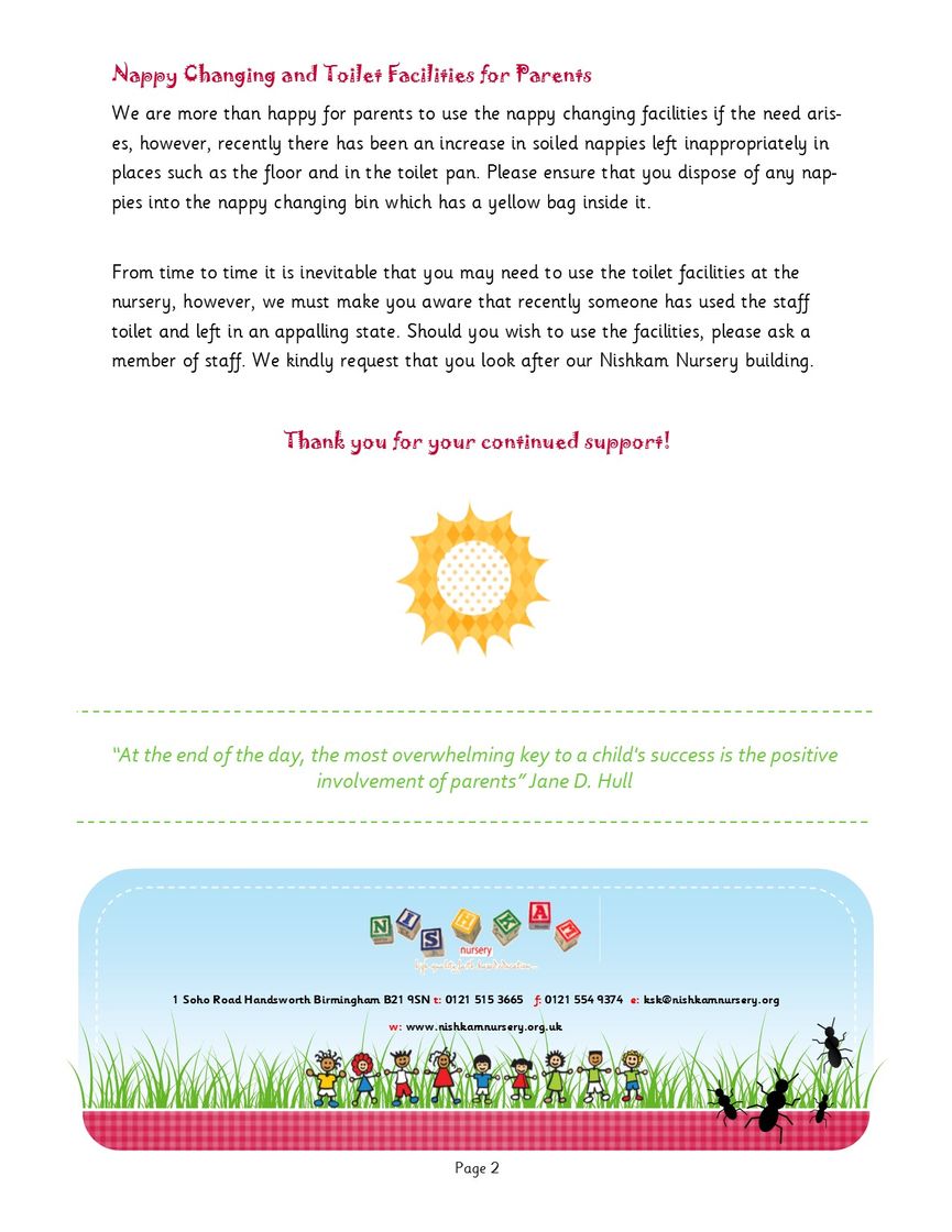Nishkam Nursery Newsletter - February 2017